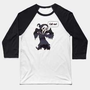 Ghost With Screaming Face Holding A Knife Baseball T-Shirt